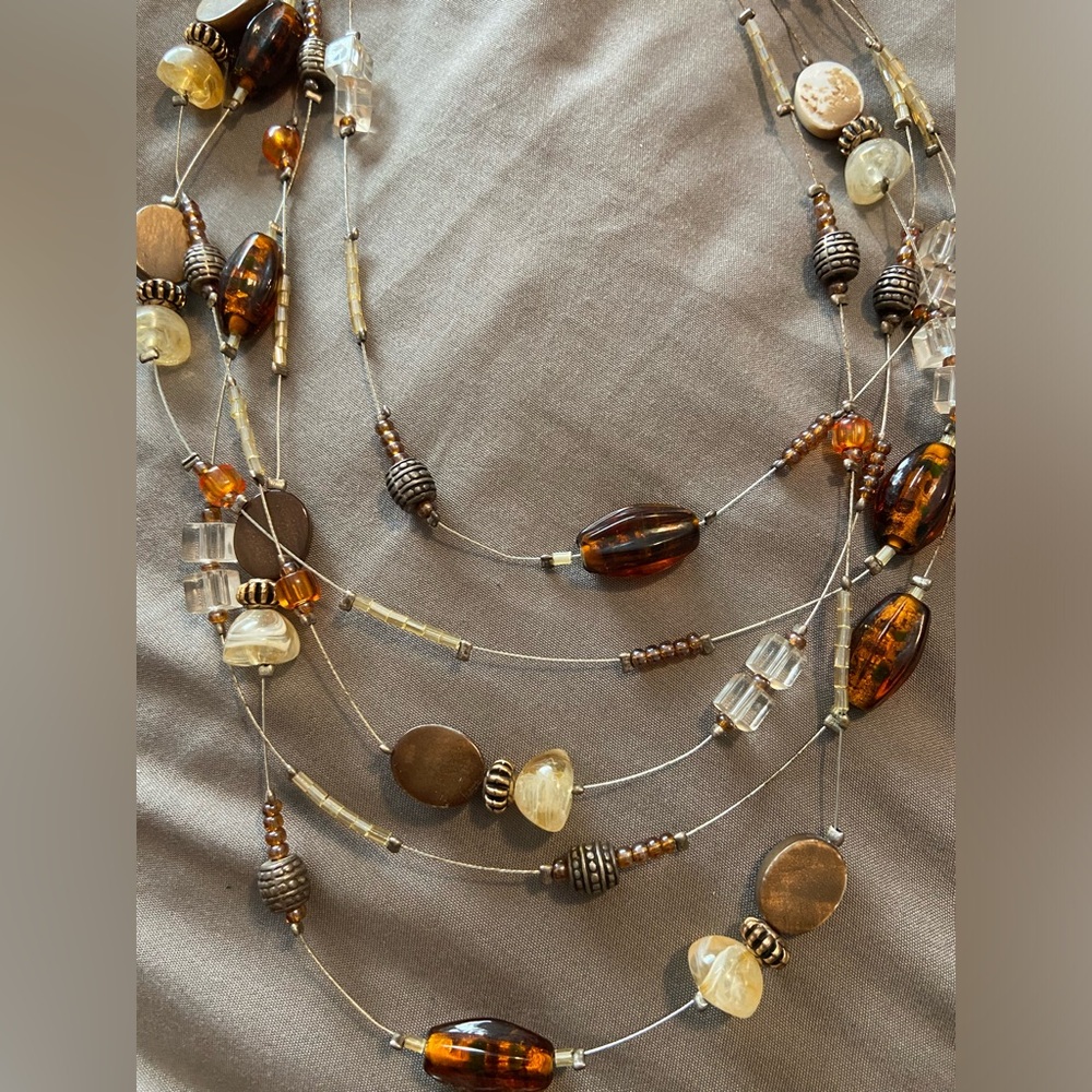 Chicos Beaded Necklace - Warm Tones - Picture 6 of 6